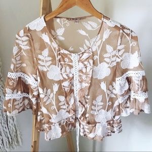 For Love and Lemons Emilia Crop Blouse